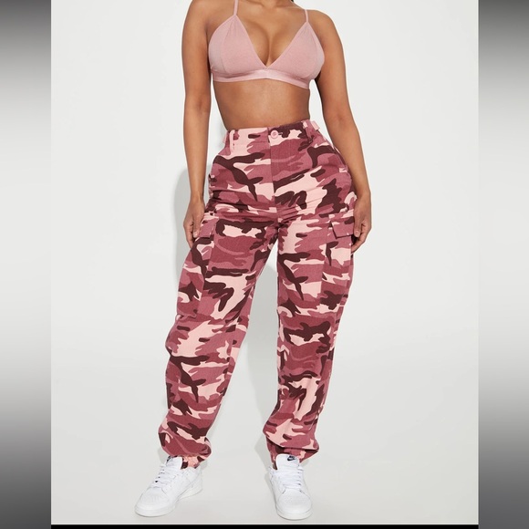 Pink Cargo Camo Pants - Picture 1 of 3